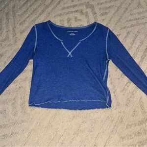 American Eagle Outfitters Blue Long Sleeve Tee